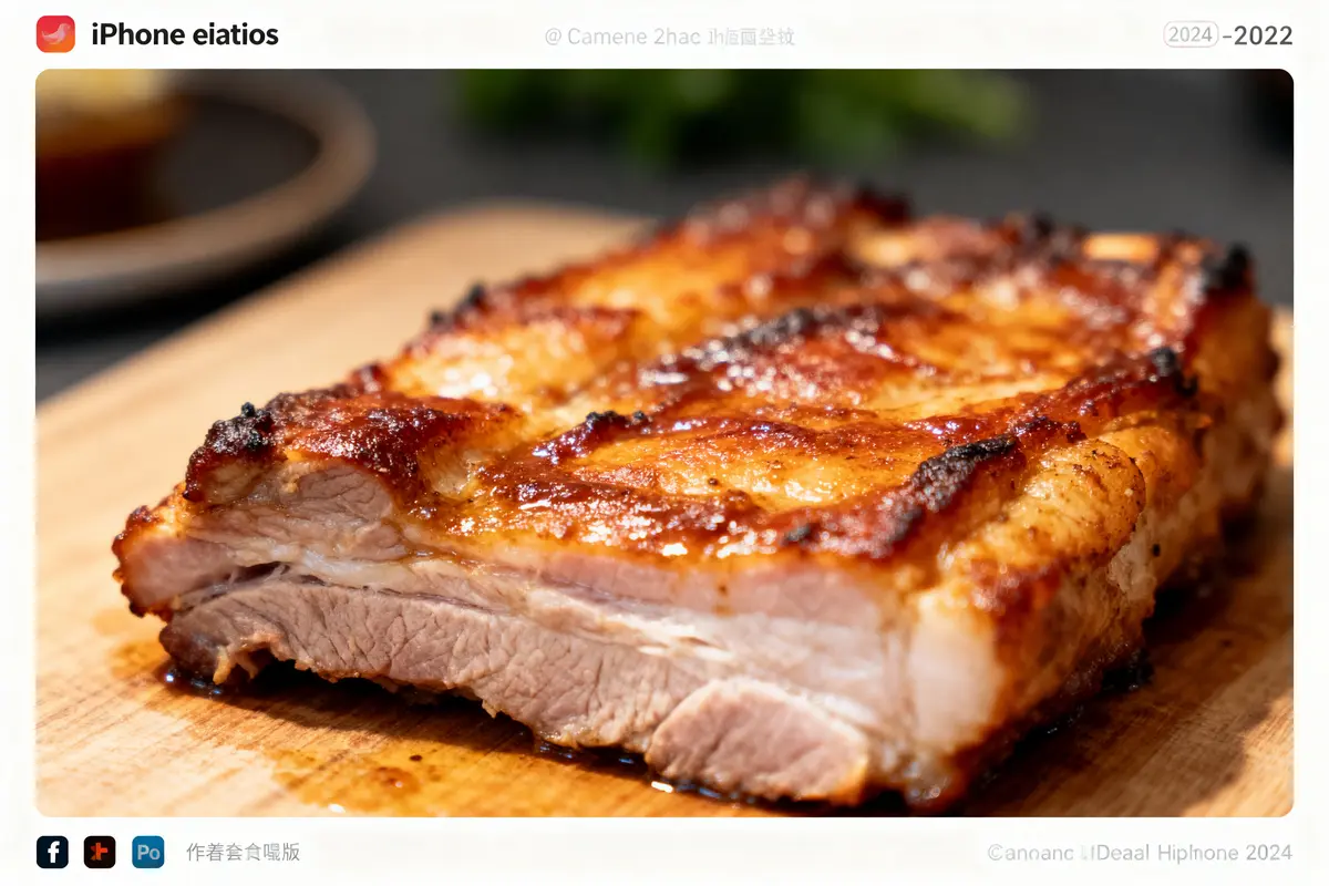 pexels-michal-pech-213601-757318 (1) Morceau de viande grillée, juteuse et dorée, sur planche en bois, entourée d'éléments flous.
