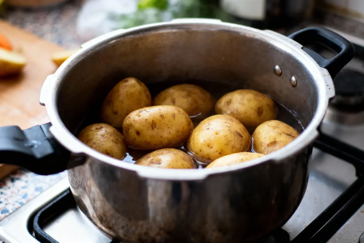 pexels-michal-pech-213601-757318 (1) Pommes de terre dans une casserole sur le feu, prêtes à être cuites.