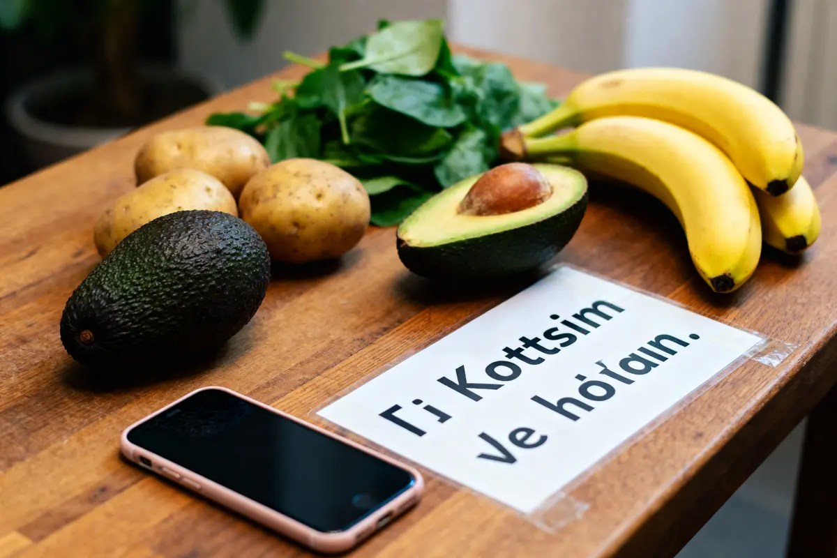 pexels-michal-pech-213601-757318 (1) Épicerie sur table avec aliments à éviter pour le potassium comme bananes et avocats