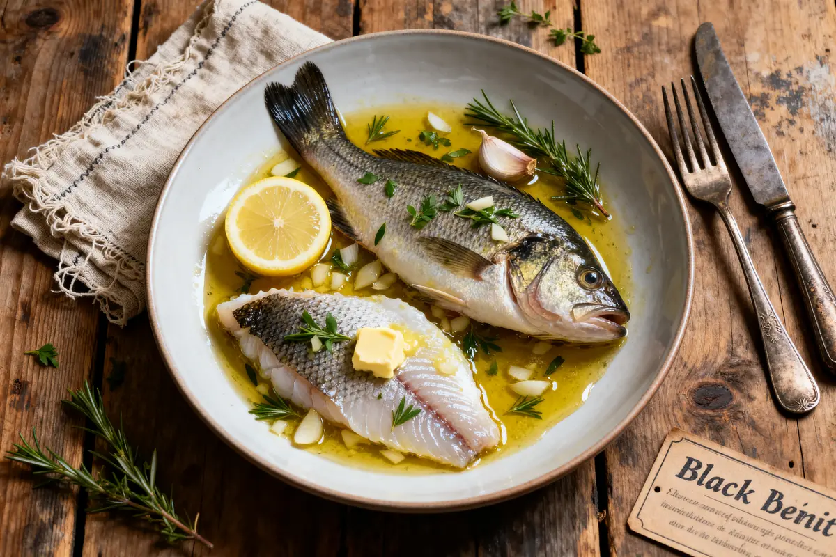 pexels-michal-pech-213601-757318 (1) Plat de black-bass mariné avec herbes, citron et beurre pour une recette de black-bass